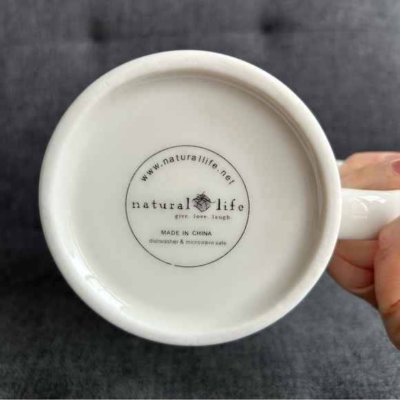 Floral “A” Initial “Love the Moment” Mug, White, Purple, Colorful, 12 oz - Picture 8 of 15